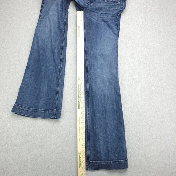 Ariat Denim Womens Trouser Jeans Size 25R Bootcut Wide Leg Flare Medium Wash - Picture 14 of 15